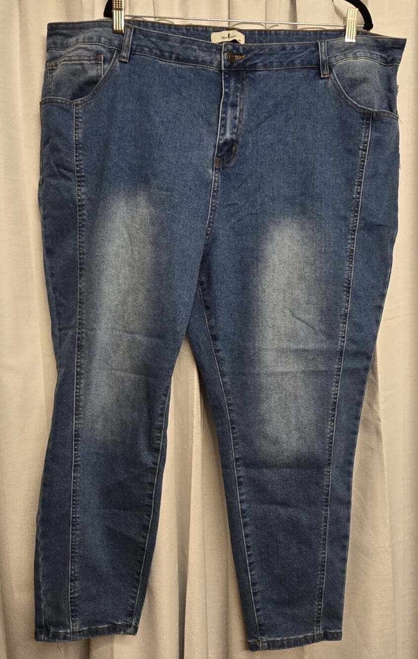 Agnes Orinda Women Plus Size 4X Blue Denim Skinny Slim Fit Stretch Jeans